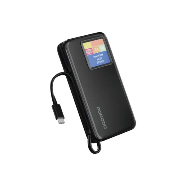 Porodo 4G LTE | Wi-Fi 6 Pocket Router with 10000mAh Power Bank