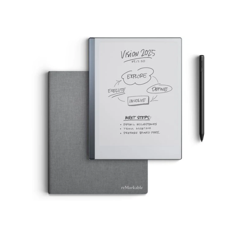 reMarkable-2-Paper-Tablet-with-Marker-Plus-and-Polymer-Weave-Book-Folio-Gray.webp reMarkable 2 Paper Tablet with Marker Plus and Polymer Weave Book Folio (Gray) - Image 1