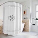 Split-Letter Family Monogram Shower Curtain