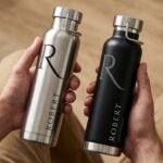 Engraved-Look Initial Flask