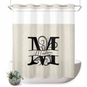 Botanical Wreath Initial Shower Curtain