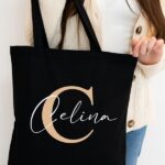Woven Initial Tote