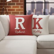 Faux Suede Initial Pillow Cover