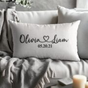Faux Suede Initial Pillow